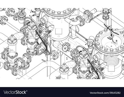 Valves and other industrial equipment Royalty Free Vector