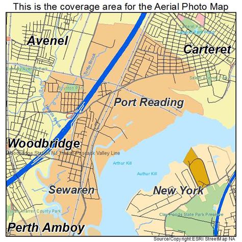 Aerial Photography Map of Port Reading, NJ New Jersey