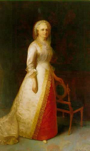 Portrait of Martha Washington by Gilbert Stuart.