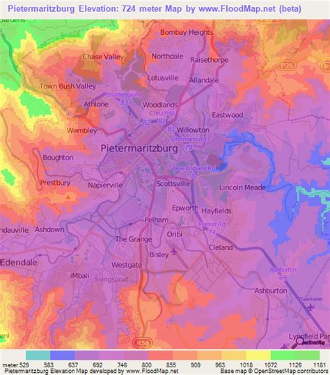 Elevation of Pietermaritzburg,South Africa Elevation Map, Topography ...