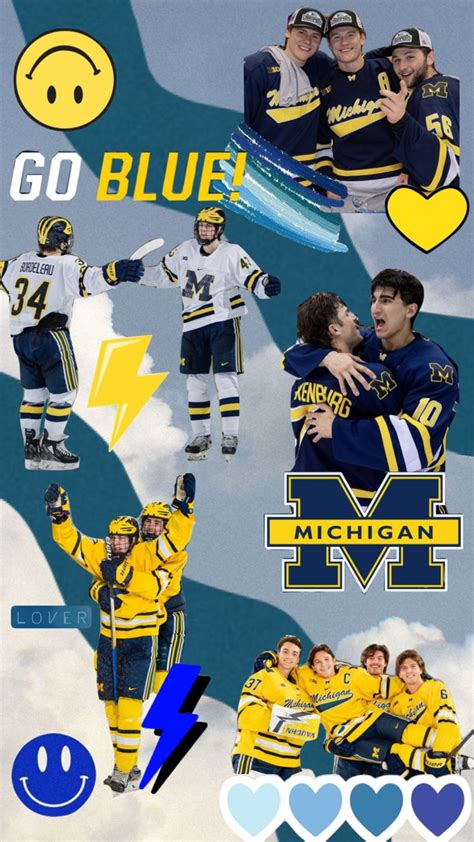 umich ‘21-‘22 hockey team #umich #nhl #hockey #collage #aestheic #universityofmichigan | Hockey ...