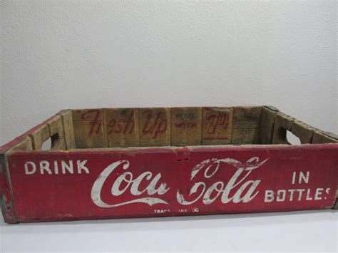 Wood Coke Case Rustic Primitive Red and White read details