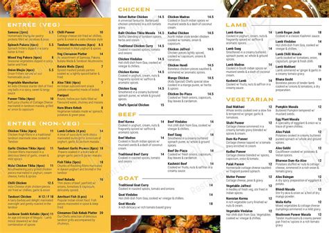 Menu at Cinnamon Club, Cheltenham