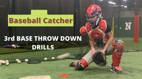 Baseball Catcher Drills | 3rd base throw down drills and mechanics - YouTube