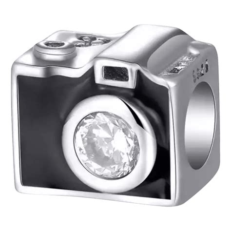 Zilveren Bedels Symbool | Bedel Camera | Zilver en zwart | 925 Sterling Zilver |... | bol.com