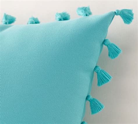 Tassel Trim Indoor/Outdoor Pillow | Pottery Barn Outdoor Seating Areas, Outdoor Lounge, Outdoor ...