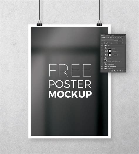 Free Multipurpose Photoshop Poster Mockup | Poster mockup, Poster ...