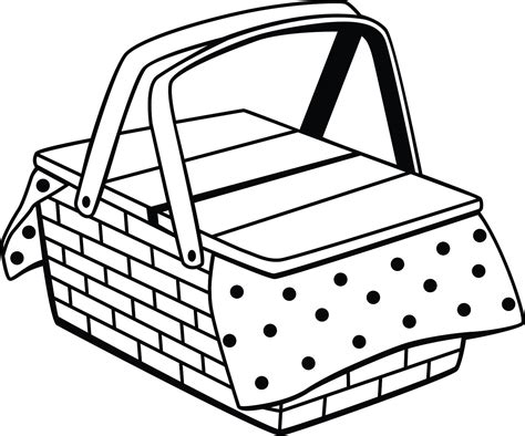 Picnic Basket Clip Art Black And White