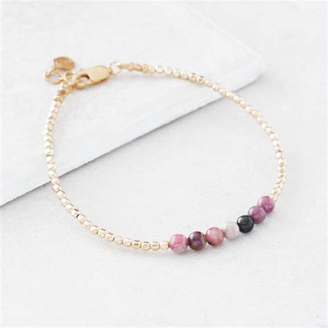 October Birthstone Bracelet With Personalised Tag By Under the Rose