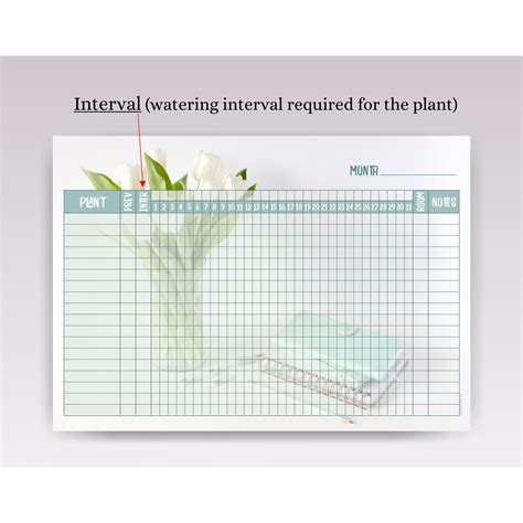 Printable Plant Watering Schedule Template