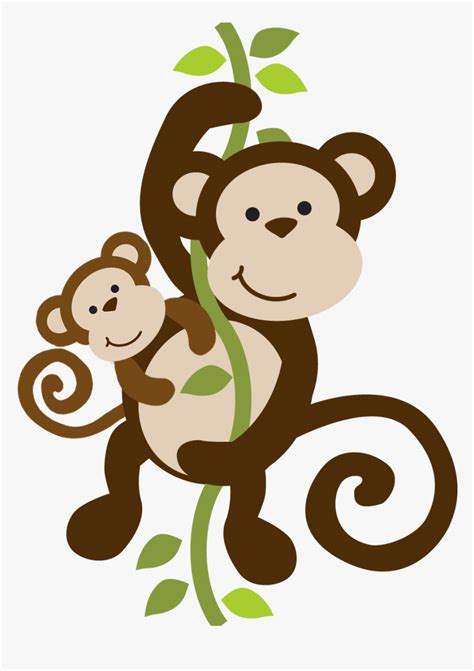 Mommy Clipart Baby Monkey - Jungle Safari Animals Png, Transparent Png ...