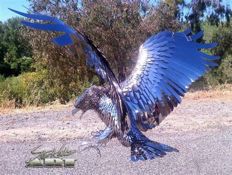 Eagle Sculpture by Steve Nielsen Art. Over 2,000 hours invested. Over 4,000 individual stainless ...