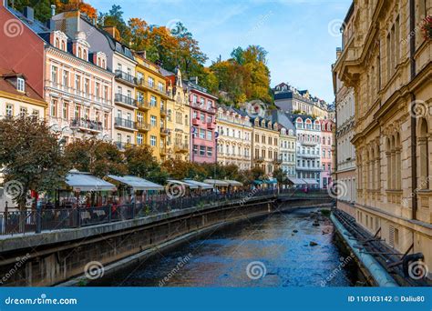 Architecture of Karlovy Vary Karlsbad, Czech Republic. it is T ...