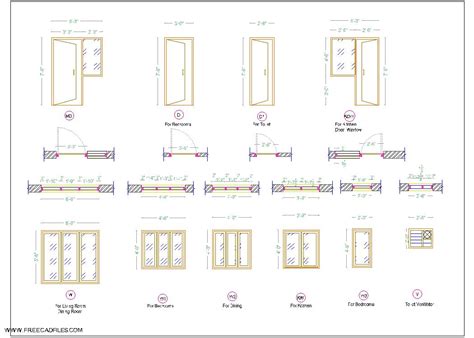 House Door And Window CAD Blocks