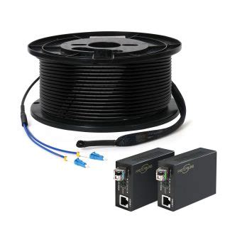 10G Fiber Ethernet Media Conversion Kit with 500m Pre-made Fiber Optic ...