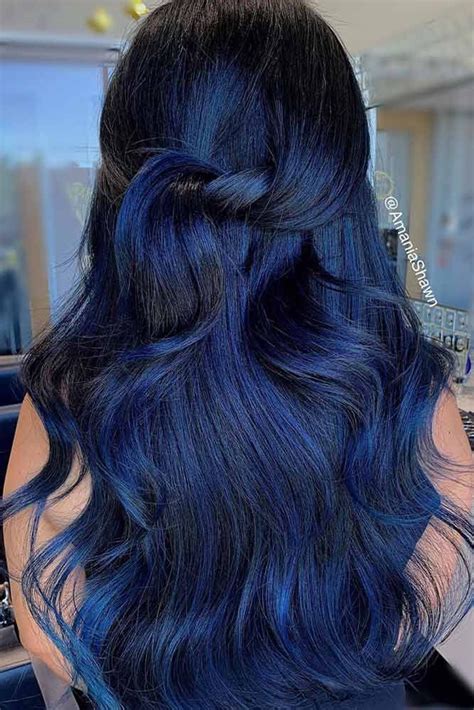 Embrace The Magnetic Beauty Of Blue Black Hair Trend | Long hair styles ...