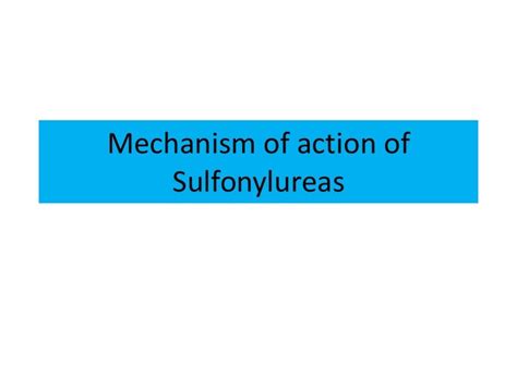 Sulfonylureas-mechanism