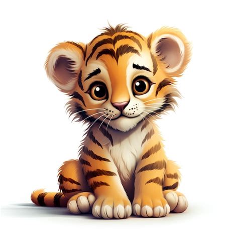 Premium AI Image | TIGER CUB CARTOON DISNEY STYLE CHARACTER WITH NO ...