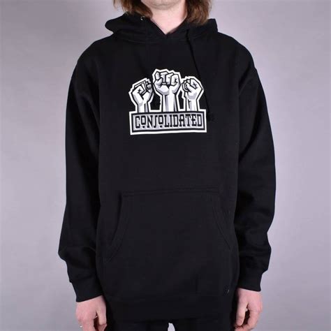 Consolidated Skateboards Fists Pullover Hoodie - Black - SKATE CLOTHING from Native Skate Store UK