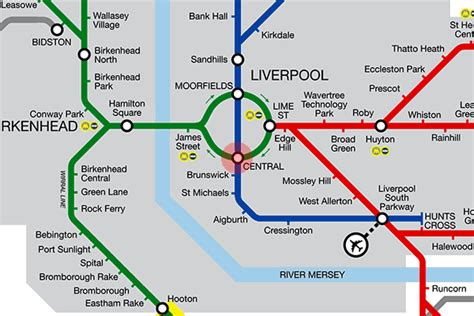 Liverpool Central station map - Liverpool Merseyrail