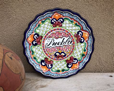 8.5 Plate from Puebla Mexico Talavera Pottery Blue White Kitchen ...