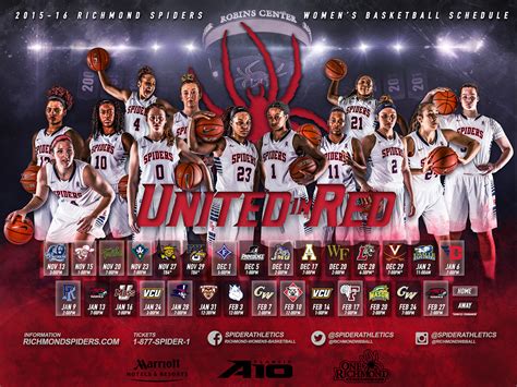 2015-16 Richmond Spiders Womens Basketball Schedule on Behance