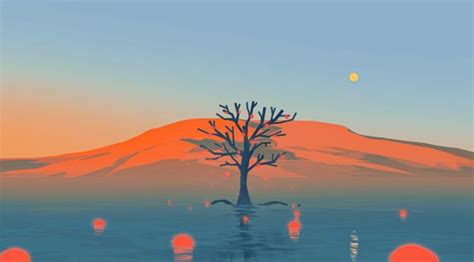 3840x1080 Resolution 4k Minimalist Artistic Landscape Tree 3840x1080 ...