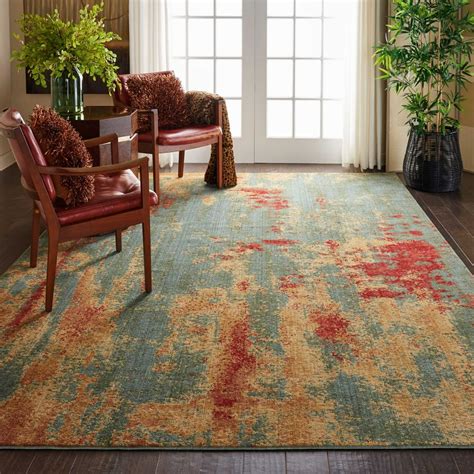 Nourison Somerset Colorful Abstract Teal/Multicolor Area Rug - Walmart.com - Walmart.com