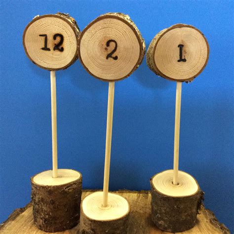 rustic wedding table numbers with stand wedding table number rustic ...