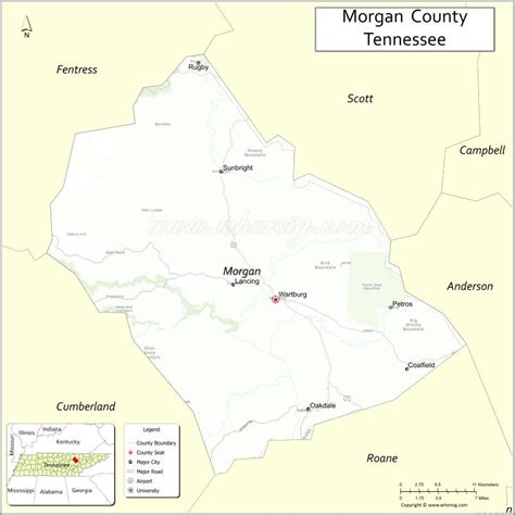 Map of Morgan County, Tennessee - Thong Thai Real