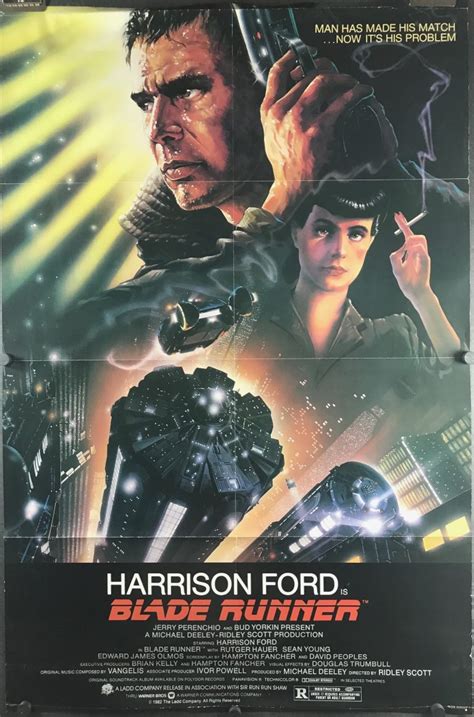 BLADE RUNNER, Original Harrison Ford NSS Movie Theater Poster For Sale ...