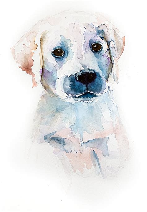 Puppy Watercolor Dog Print of Original Water Color Water