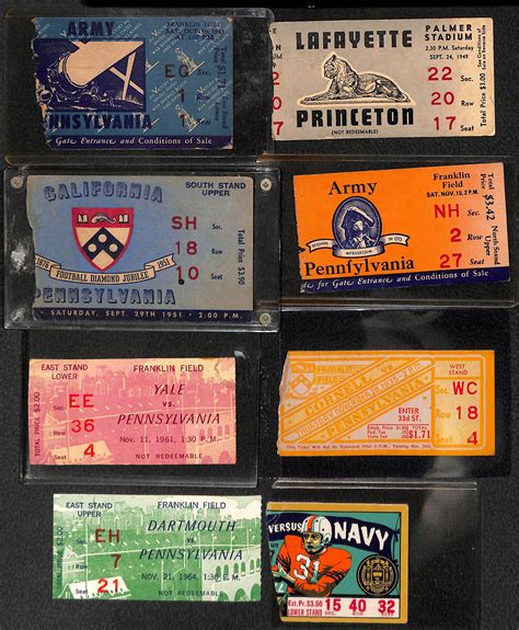 Lot Detail - Lot Of 8 Vintage Football Ticket Stubs