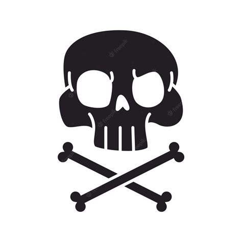 Premium Vector | Cute skull and crossbones silhouette vector icon