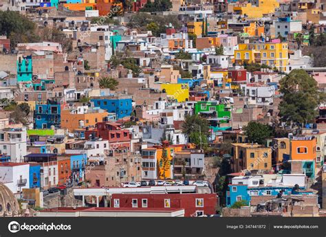 Guanajuato City Historic Center Colorful Homes Built Hillside ...