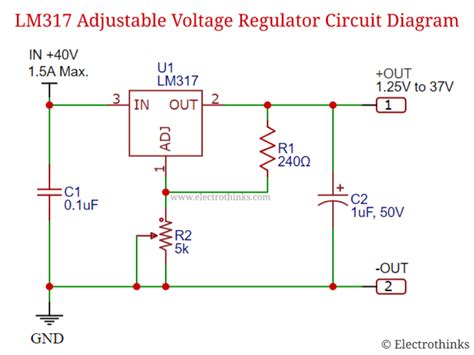 LM317 Adjustable Voltage Regulator Circuit Working Explanation