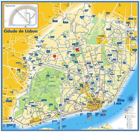Lisbon Bus Tram and Metro Map - Lisbon Portugal • mappery | Lisboa portugal, Mapa do metrô, Lisboa