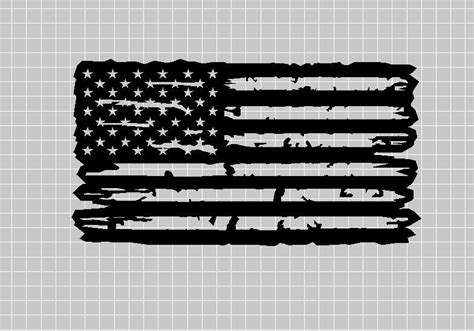 Tattered and Torn American Flag DXF SVG - Etsy Norway