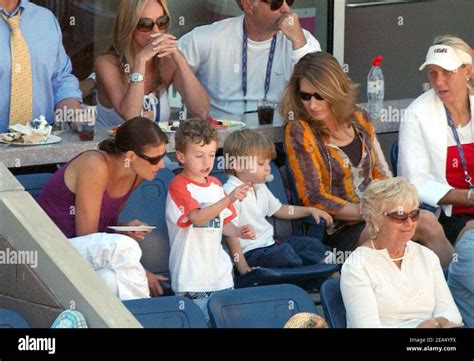 Steffi Graf and her son Jaden Gil Agassi support Andre Agassi during ...