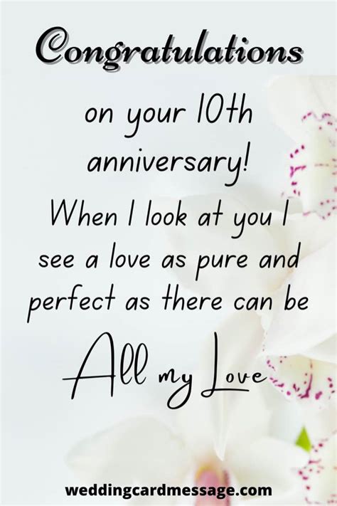 Happy 10th Wedding Anniversary Quotes - Wedding Card Message