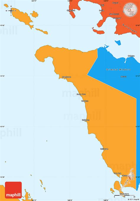 Political Simple Map of Occidental Mindoro