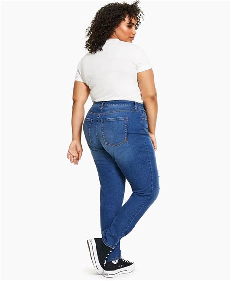 Style & Co Plus Size Mid-Rise Curvy Skinny Jeans, Created for Macy's ...