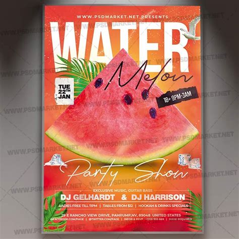 Watermelon Party PSD Template | Watermelon party, Psd templates, Watermelon