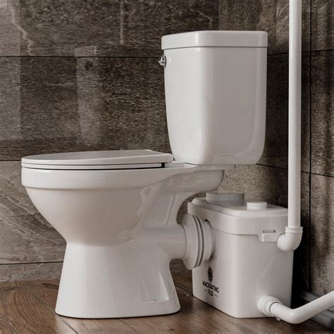 MaceratingFlo Upflush Toilet With Powerful & Quiet 600W Macerator Pump, Macerating Toilet System ...