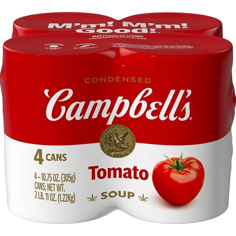 Campbell's Condensed Tomato Soup, 10.75 Ounce Can (Pack of 4) - Walmart ...