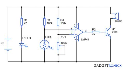 Pocket sized anti Theft alarm circuit using IC 741 - Gadgetronicx