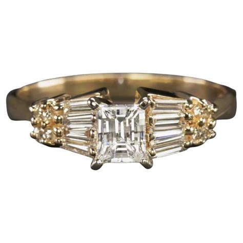 D Color Engagement Solitaire Diamond Yellow Gold Ring For Sale at 1stDibs