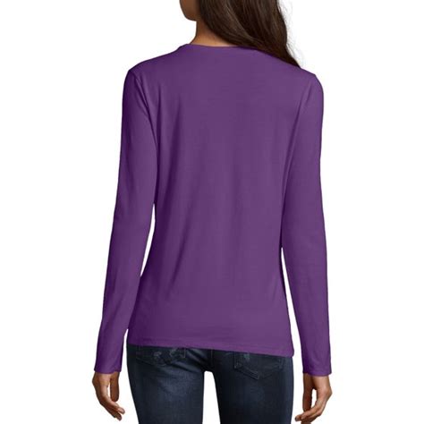 Hanes - Hanes Women's Long Sleeve V-neck Tee - Walmart.com