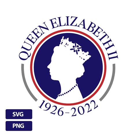 Queen Elizabeth II Emblem 1926-2022 SVG PNG / Remembrance Emblem/ English Queen Merchandise ...