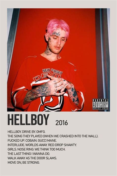 Hellboy By Lil Peep Minimalist Album Poster | Music poster ideas, Music album covers, Vintage ...